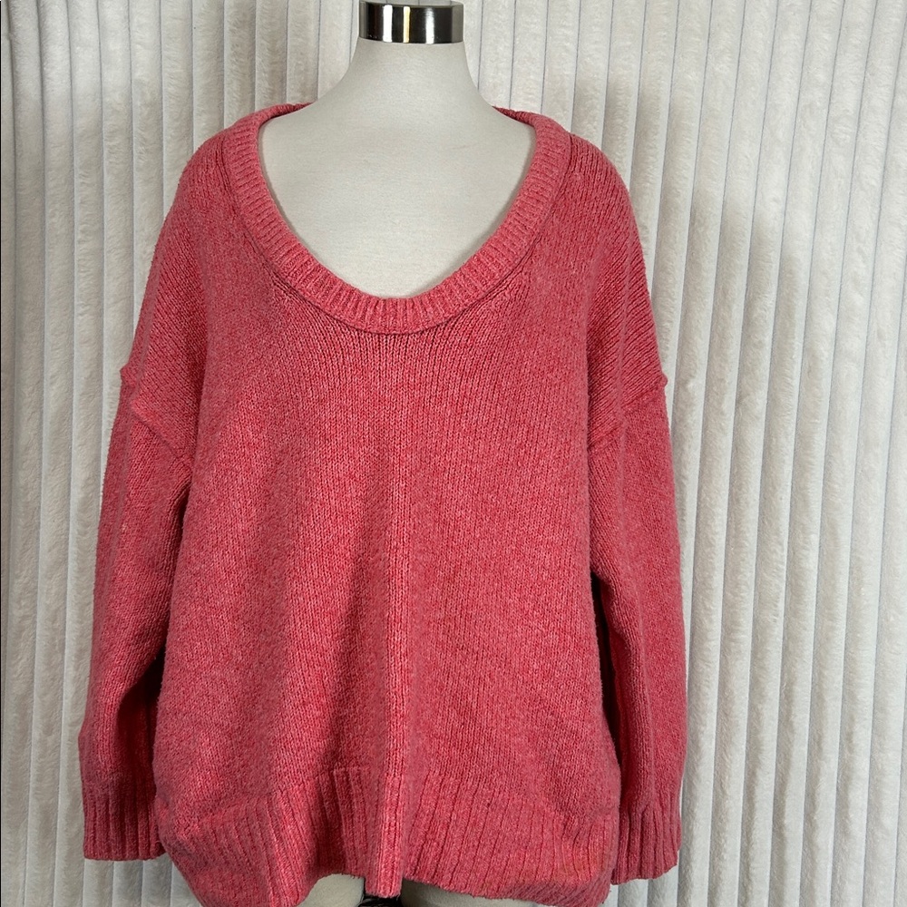 Free People pink Brookside Sweater Oversized Tunic sz M